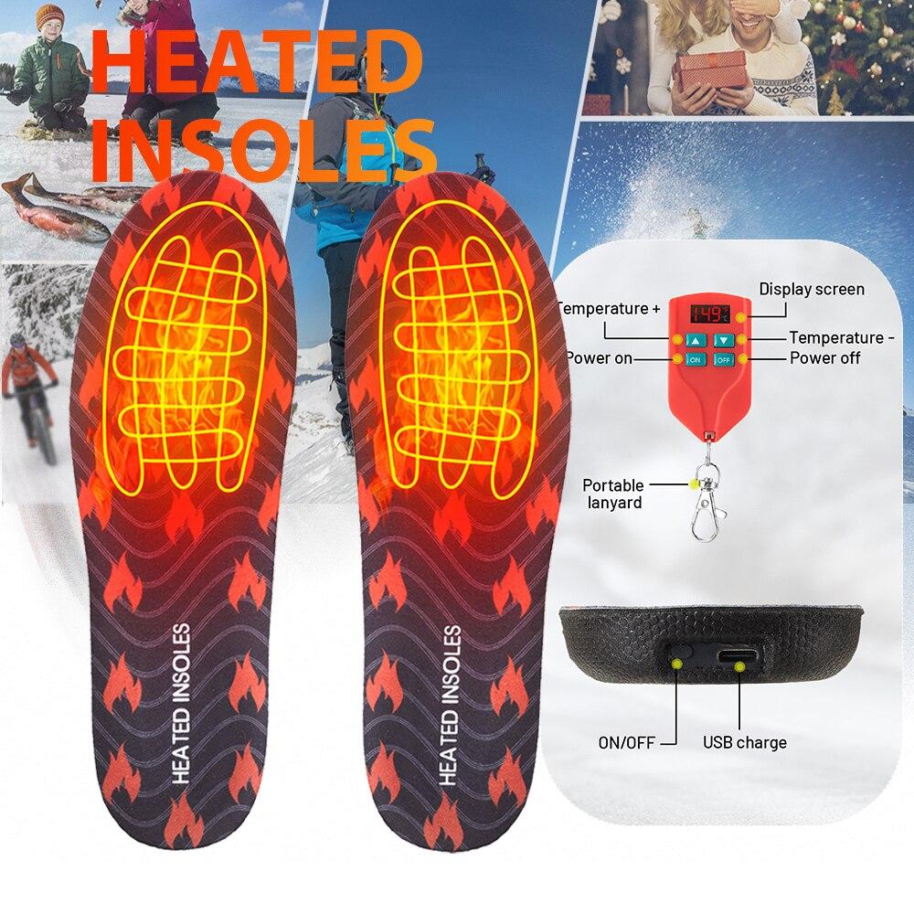 Heated Insoles 2000mAh Winter Outdoor Precise Remote Control Charging Heated Insoles Tailorable Electric Heated Insoles