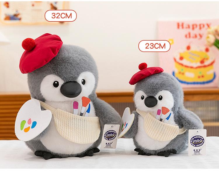 Adorable Penguin Chef Plush Holding Fish - Stuffed Toy & Gift