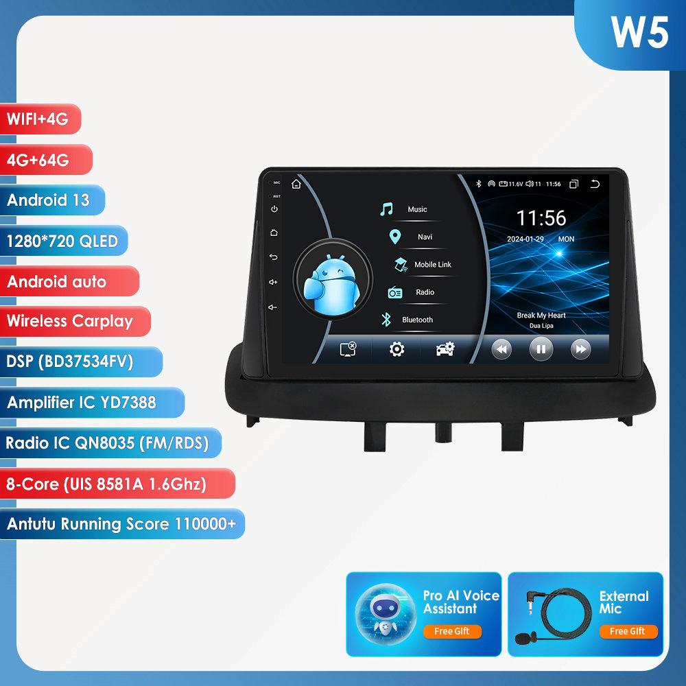 OSSURET 4G 9" Android 12 автомобильное радио GPS для Renault Megane 3 Fluence 2008 - 2014 Samsung SM3 2Din Carplay авто стерео головное устройство интеллектуальная навигация