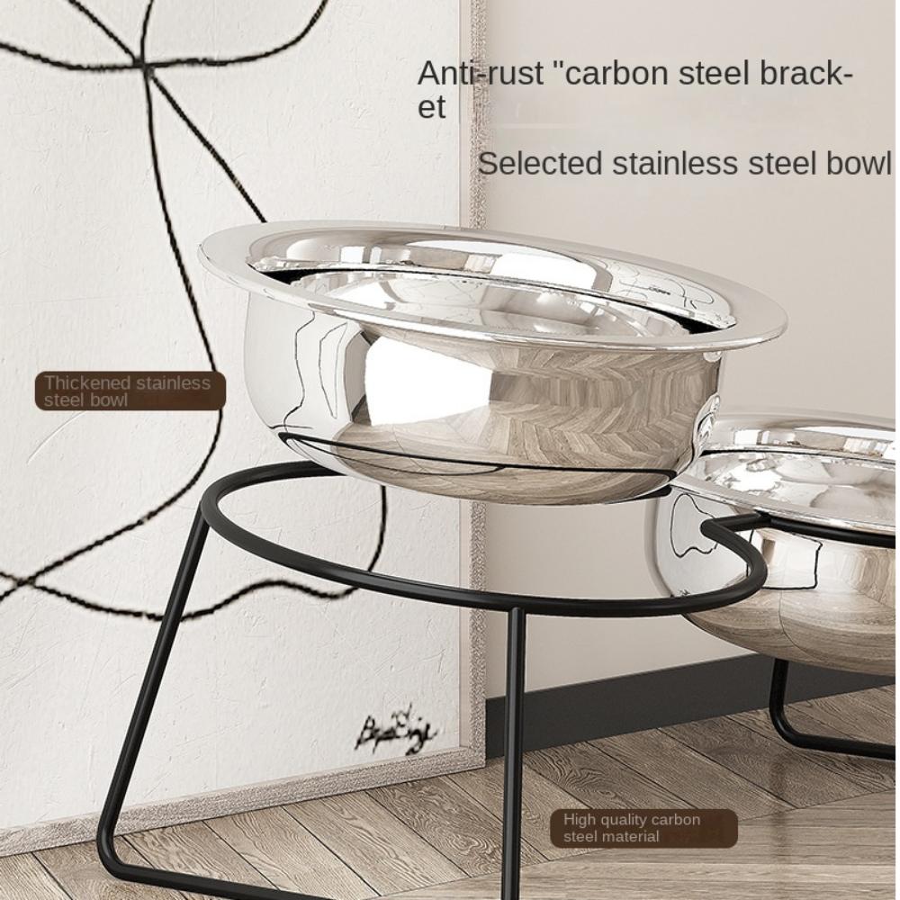 9°Tilted Angle Elevated Pets Feeders Anti Slip Cat Dish with Stand Raised Dog Feeding Basin  Puppy