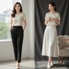 French Style Satin Silk T-Shirt Loose Short Sleeve Top Business Casual Women's Tops  Ladies