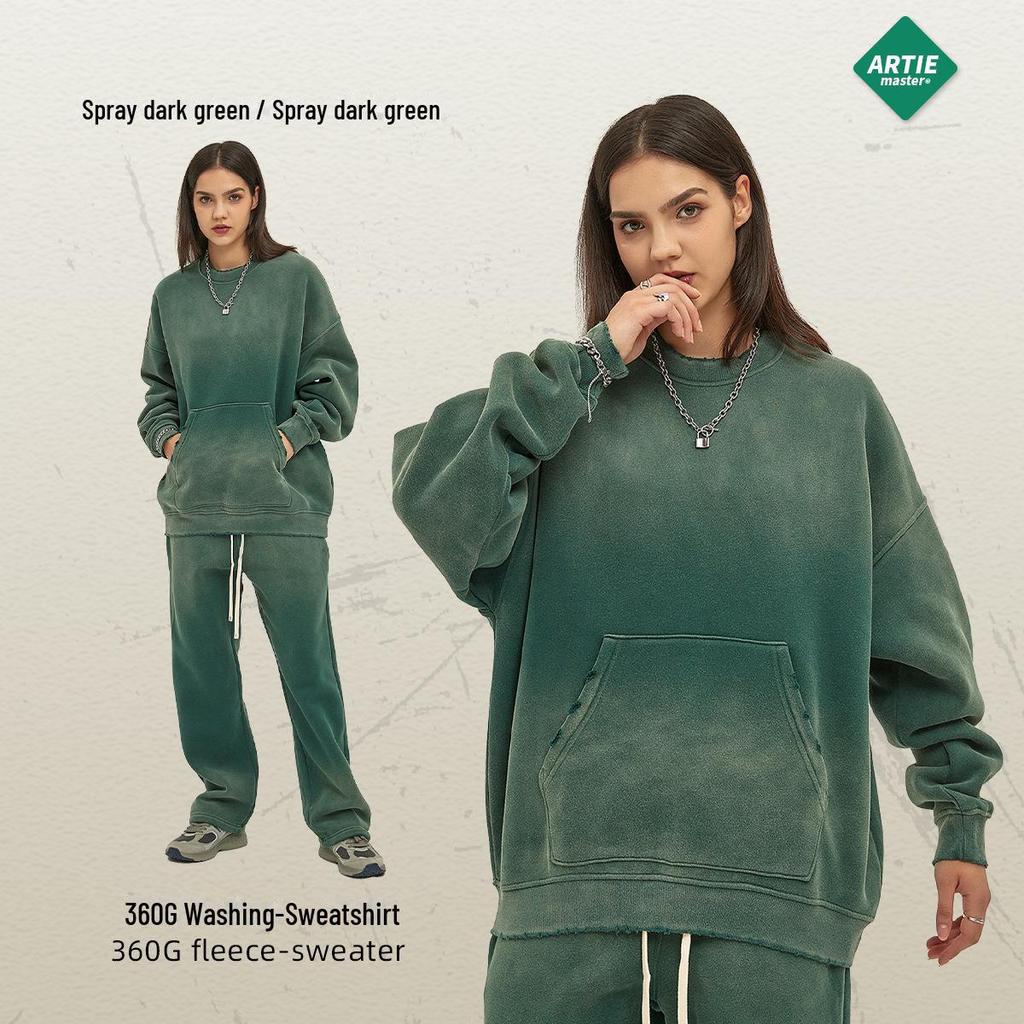 ARTIE Мужской комплект из толстовки и брюк в винтажном стиле с распылением 2023 года