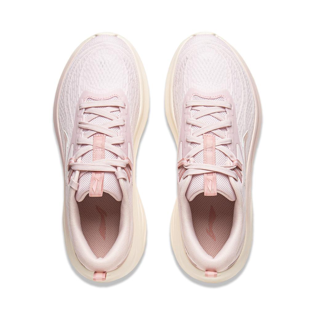 LiNing Lingbo Thick Sole Height Increasing Soft Rebound Casual Running Shoes Women Sneakers Peach-Pink ARSV018-5