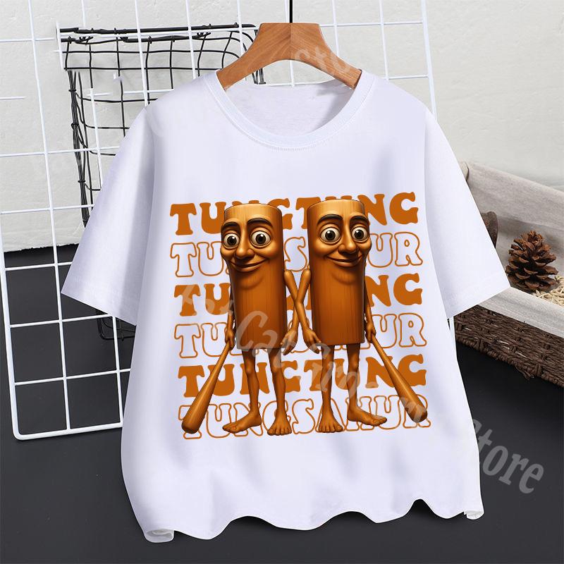 2025 Тралалеро Тралала Футболка Мальчики Лето Тунгтунг Сахур Маразм Короткий Рукав Детская Аниме Фигурки Футболки Топы Детская Одежда Подарок