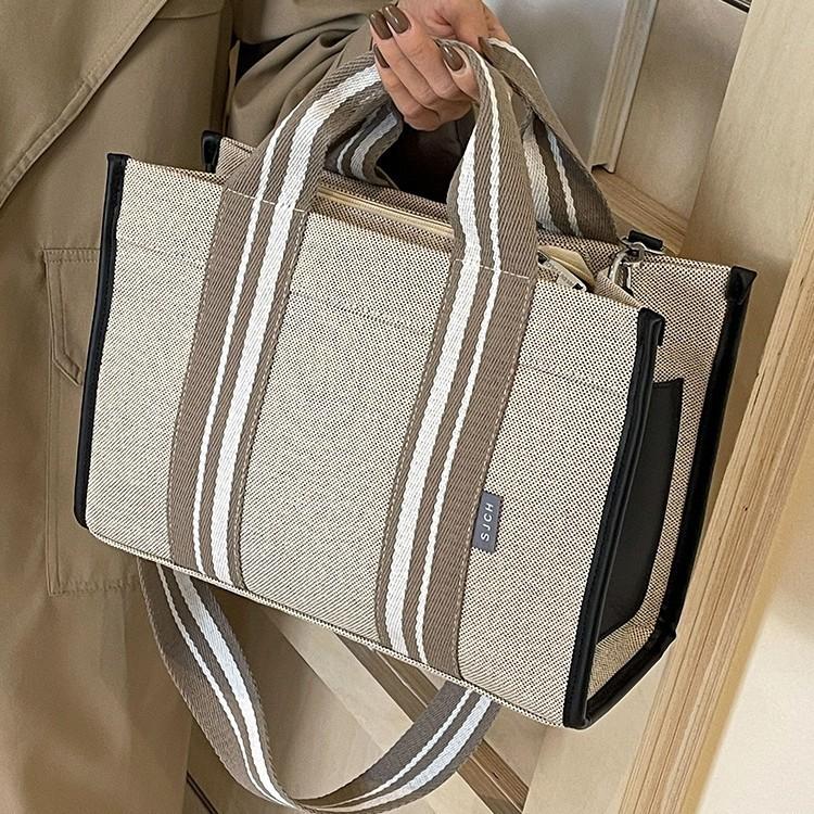 Canvas Bag Women's Tote Bag Large Capacity Autumn and Winter Messenger New Versatile Shoulder Bag Portable Commuter Bag