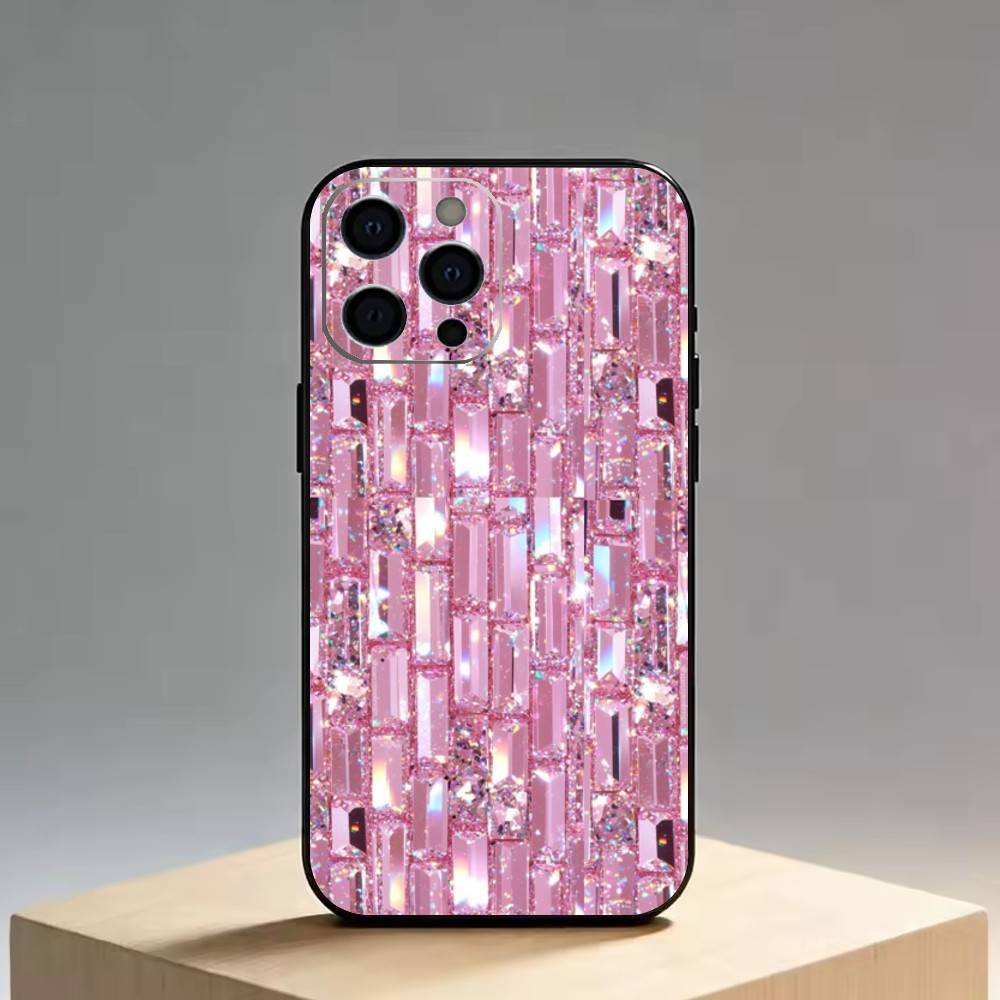 Роскошный блестящий чехол-вспышка для iPhone 17, 16, 15, 14, 13, 12, 11 Plus, Pro Max, Другие Мягкий Черный Чехол