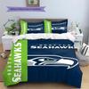 Seattle Seahawks Pattern Bedding Set Quilt Cover Pillowcase Home Decor Gift (1 * duvet cover + 2 * pillowcase, without core)