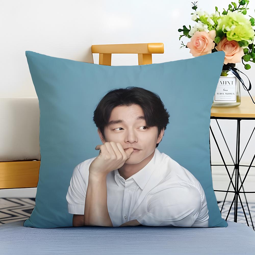 GGong Yoo Cushion Cover Washable Linen Pillowcase Soft for Sofa Bed Cozy Home Room Decor