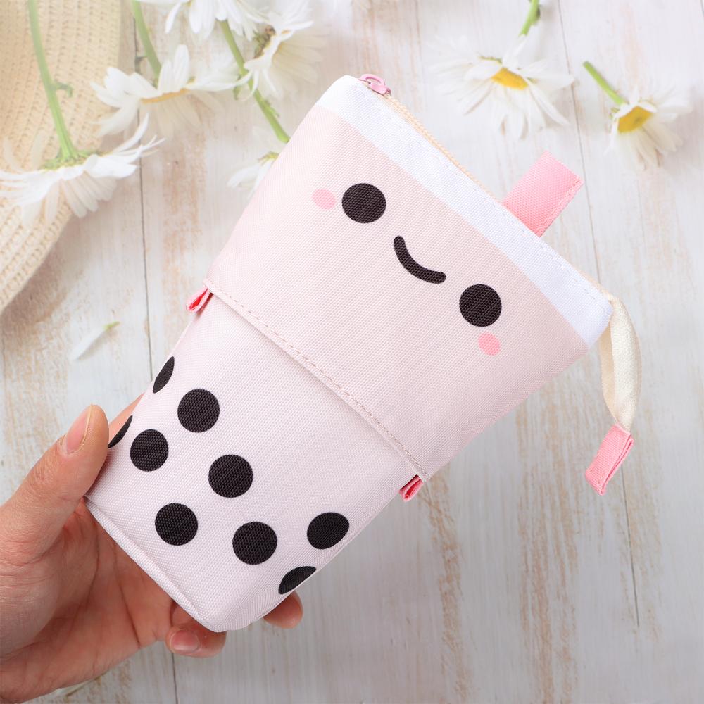 New School Supplies Canvas Stationery Storage Box Makeup Pouch Telescopic Pen Bag Pencil Case