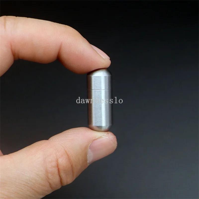 Держатель для таблеток Портативная водонепроницаемая металлическая капсульная коробка Брелок для хранения таблеток