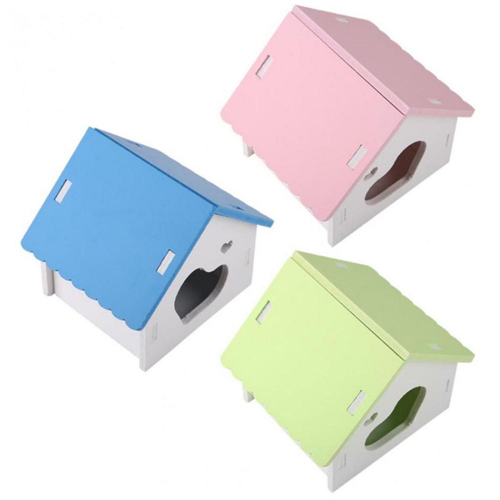 Trendy Hamster Wooden Nest Sleeping House Home Luxury Cage Pet Diy Hideout Hut Toy Sports Climbing Frame Small Animal Supplies