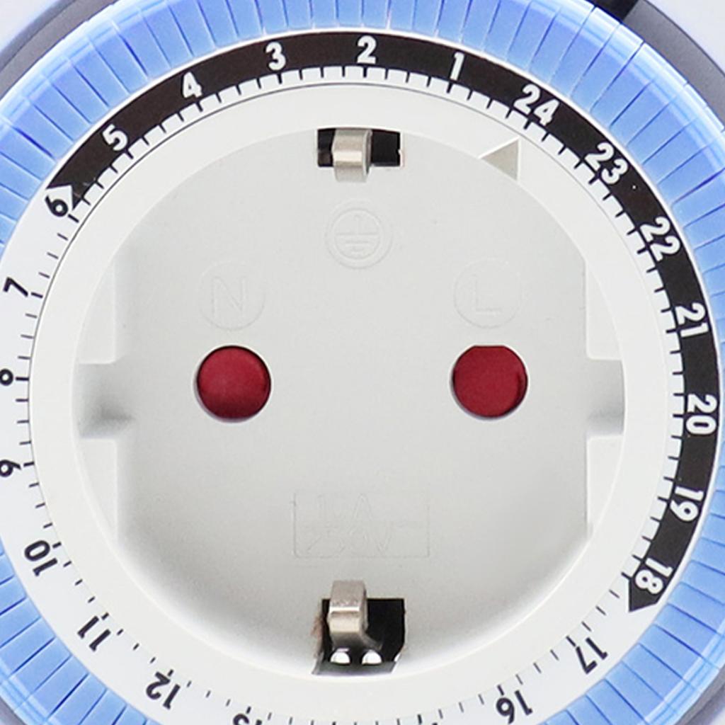 Розетка с 24-часовым таймером Механический программируемый переключатель Электрическая В помещении Настенная вилка