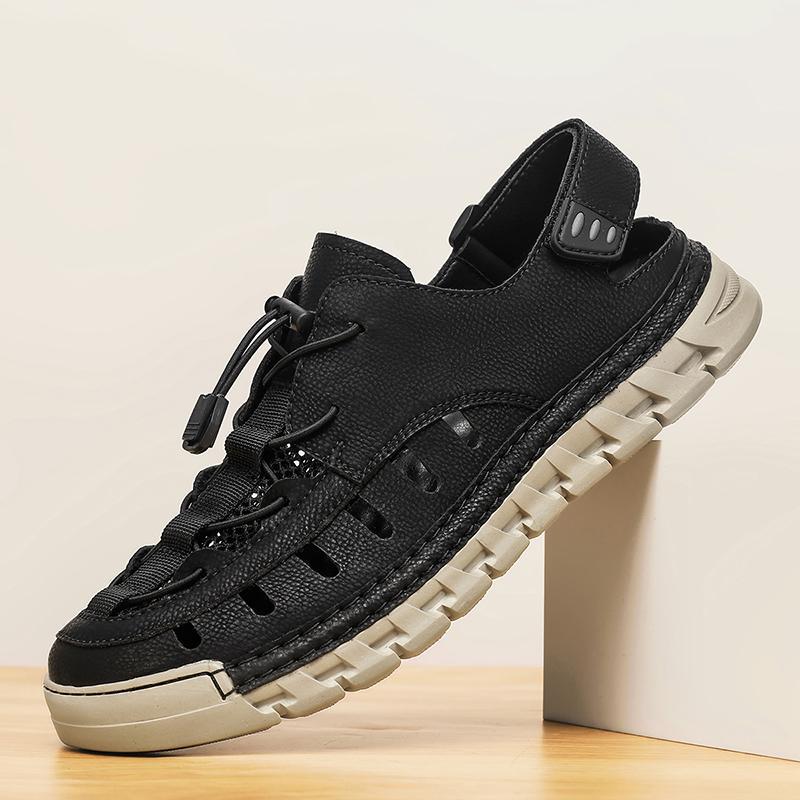 Shoes handmade cowhide mesh breathable sandals outdoor sports leisure soft sole non-slip