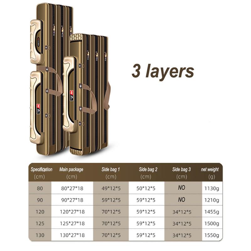 2/3/4 Layer Portable Folding Fishing Rod Reel Bag Fishing Pole Gear Tool Carry Case Carrier Bag for Fishing Large Capacity Travel Bag