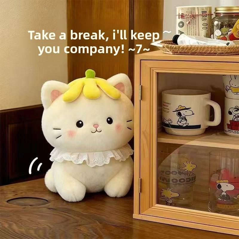 Плюшевая игрушка кошка из короткого плюша для детей и коллекционеров
