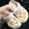 Shoe Charm DIY Pins Food Breakfast Fried Eggs Decoration Buckle for Hole Shoes Charms Set Accessories Kids Boy Girls Gift