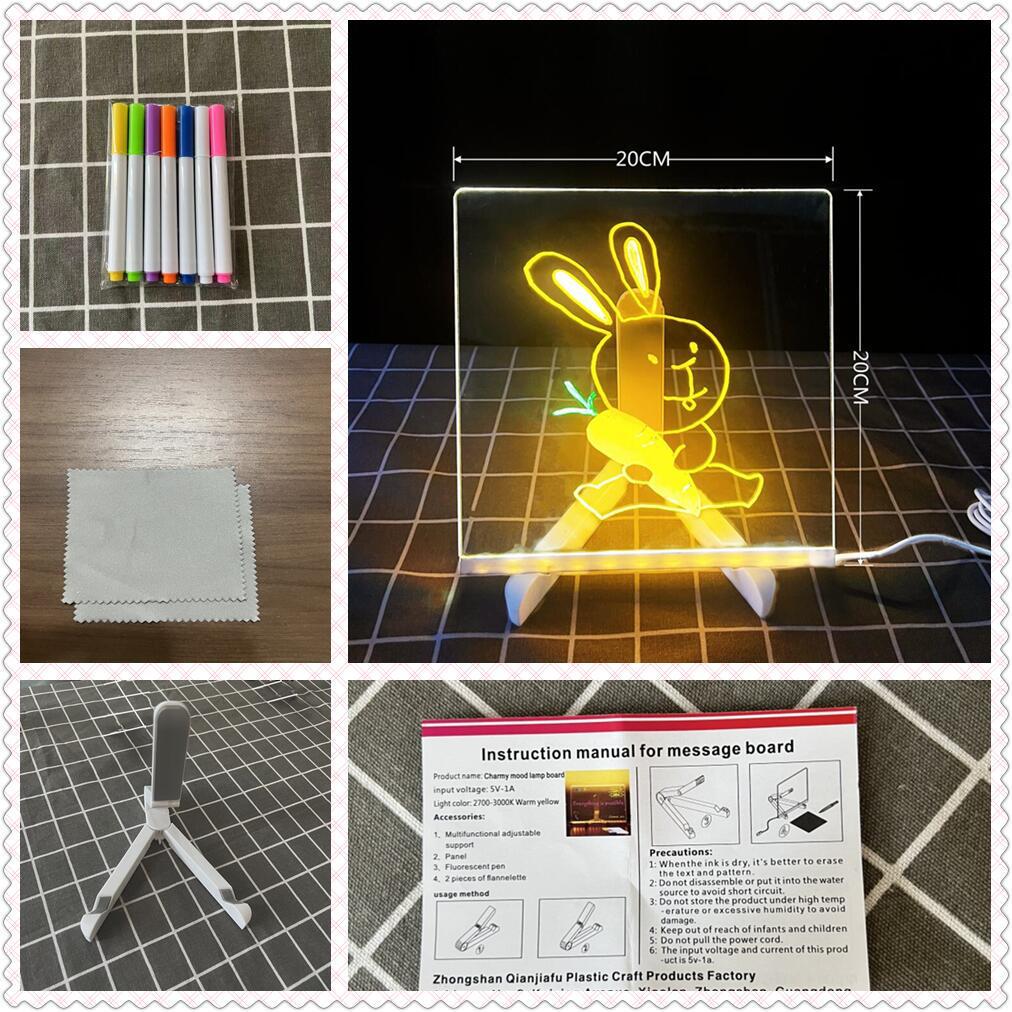 DIY Hand-Painted LED Light Board Kit: Children's Festive Luminous Writing & Drawing Set.