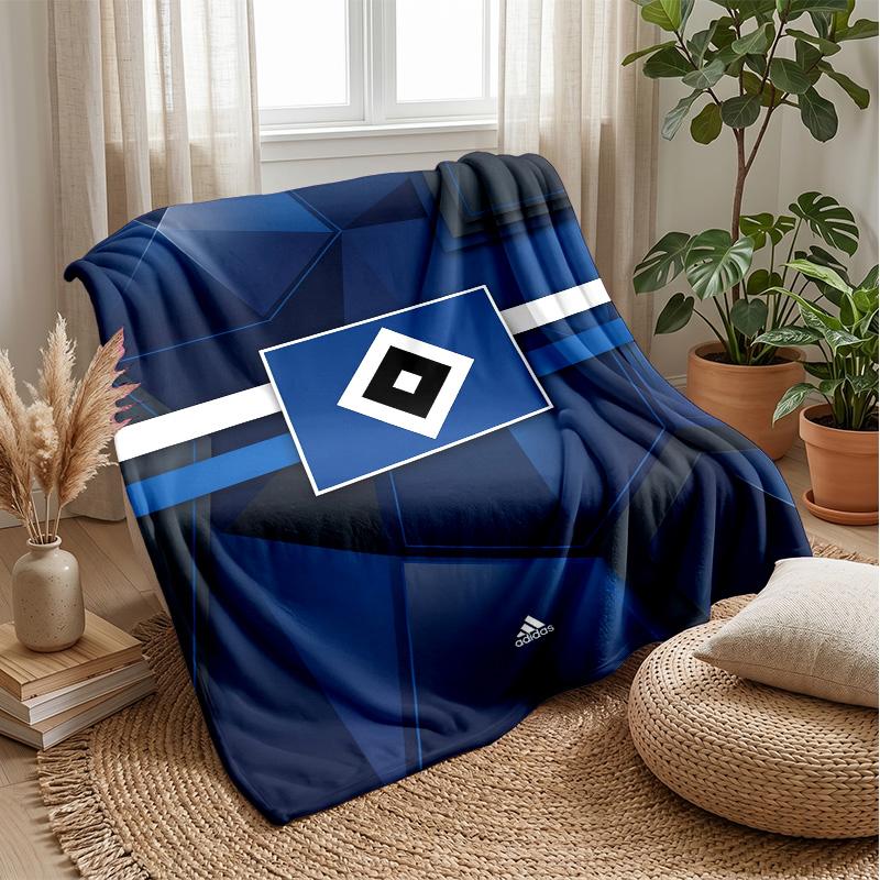 Hamburger SV Football Print Flannel Blanket, Soft Warm Lightweight Throw Blanket for Sofa Bed Camping