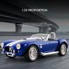 Моделирование 1:Классическая модель автомобиля Shelby AC Cobra в масштабе 22 из сплава со звуком и светом, коллекционная, литая металлическая миниатюра Voiture