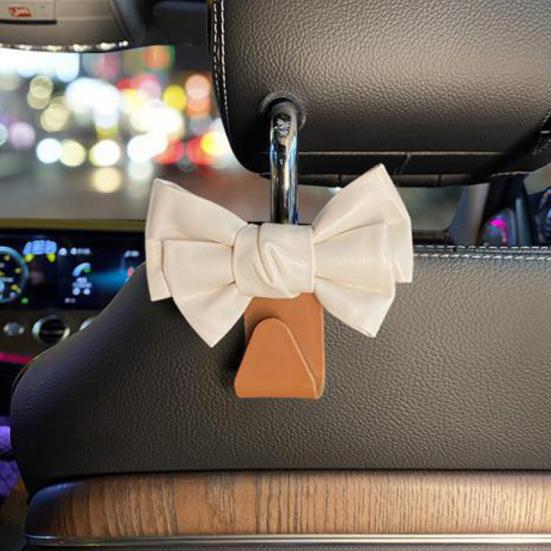 Крючки для автомобиля с бантом, симпатичный крючок для спинки сиденья автомобиля с бантом, прочный кошелек с бантом