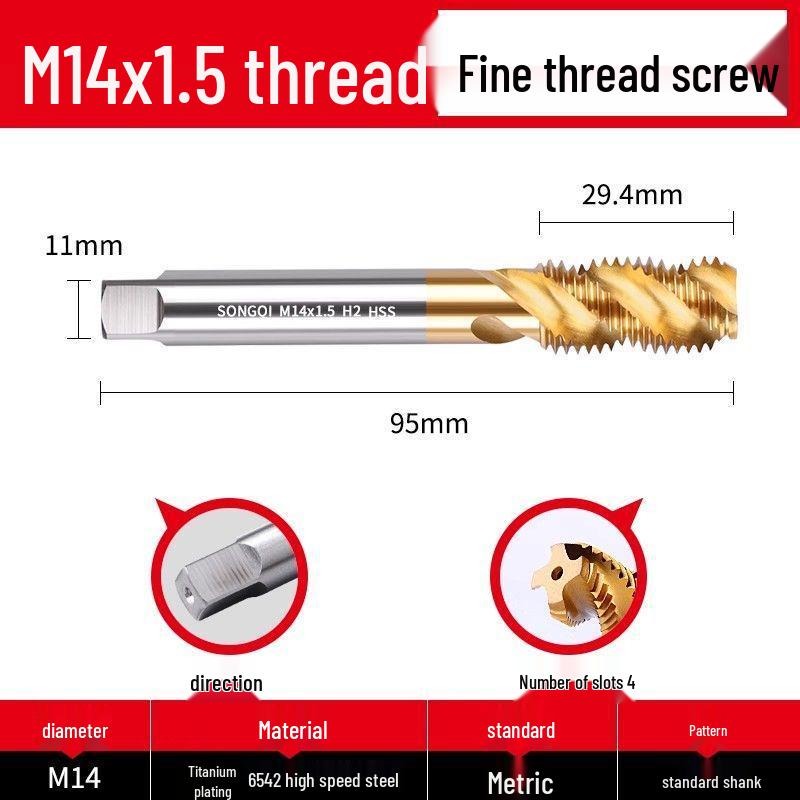 Stainless Steel Machine Taps Drill Bit Set M5-M20