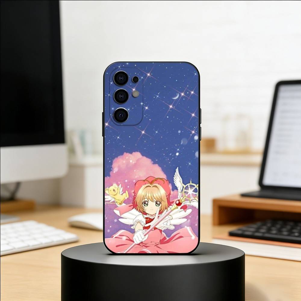 Чехол для телефона аниме CardCaptor Sakura для Samsung S25, S24, S21, S22, S23, S30, Ultra, S20, Plus, Fe, Мягкий силиконовый черный чехол