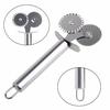 1 Pcs Double Roll Pizza Stainless Steel Knife Pasta Cutter Pasta Pasta Round  Lace Pizza