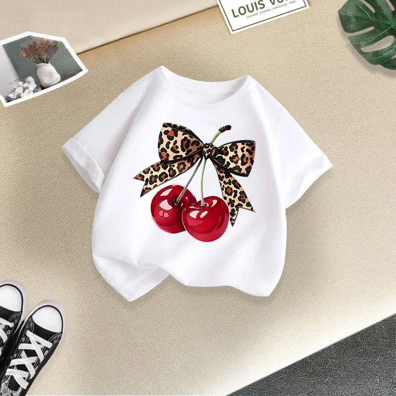 Children's Casual Short-sleeved T-shirt - Summer Girl's Cute Cherry T-shirt