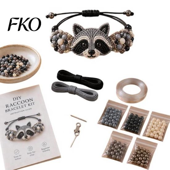 Beading Tools DIY Beaded Bracelet Making Kit, Kit with Colorful Set Beads And Animal Charms, Handmade Jewelry Craft for Adults
