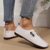 2024 Summer Women's Soft Leather Slip-On Flat Shoes, Round Toe, Plus Sizes Available
