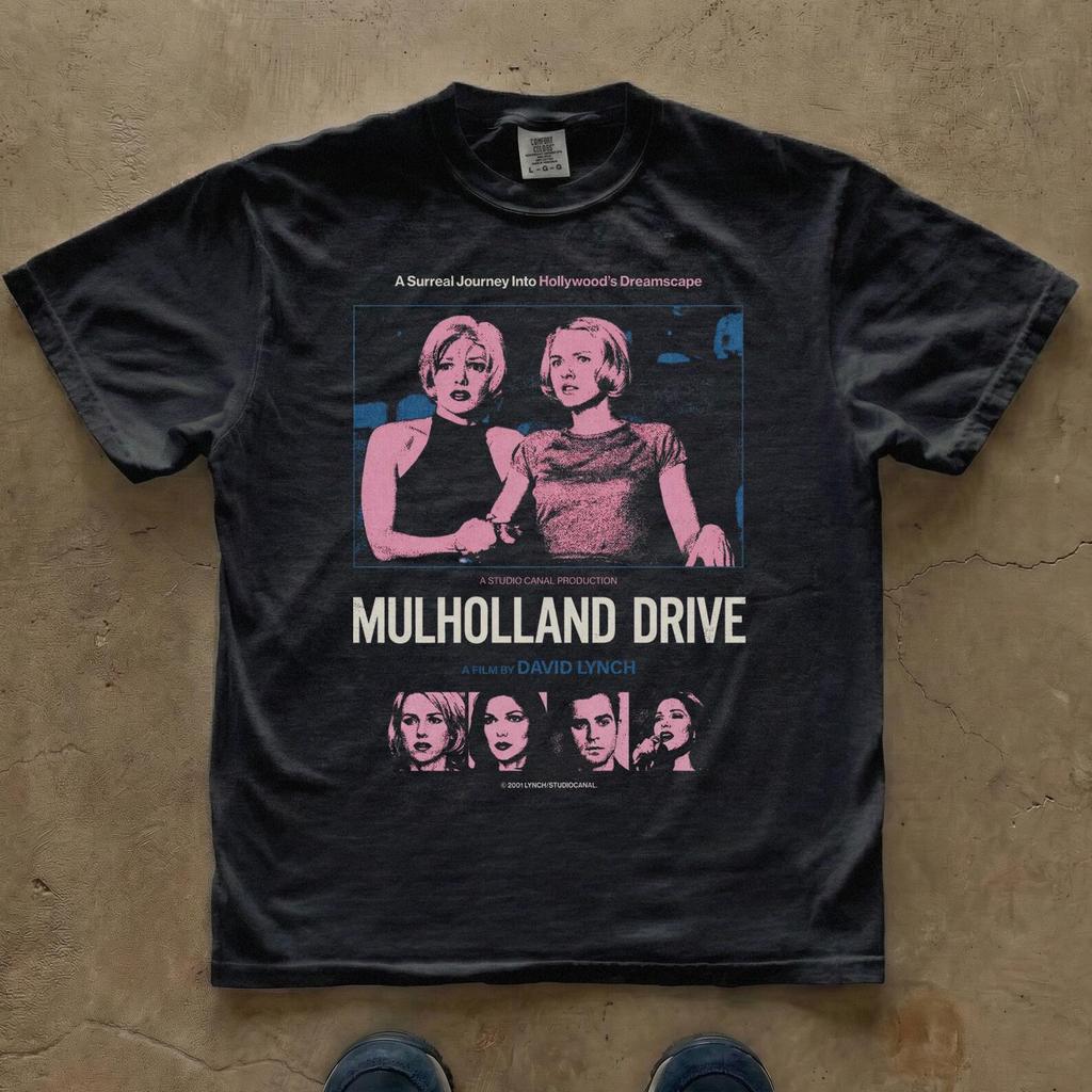 Mulholland Drive movie poster T-Shirt | Retro neon film tee | David Lynch Film