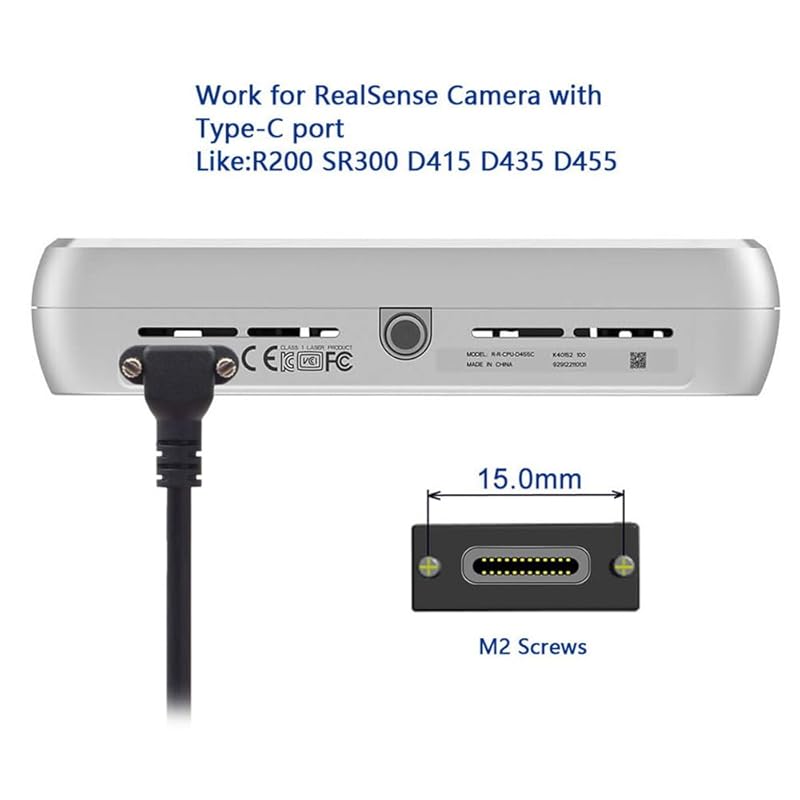 Cablecc тип C USB 3.1 нижний угол вверх двойной винтовой замок стандартный USB3.0 кабель для передачи данных 90 градусов для камеры 30 см