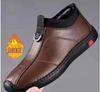 Мужские кожаные полусапоги Осень и зима Мужские повседневные туфли на одной педали Удобные и простые мужские туфли для хайкинга
