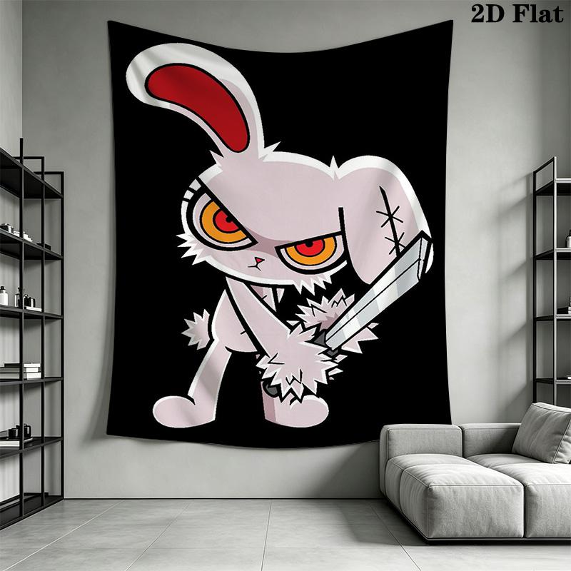 Evil rabbit Pattern Home Decor Tapestry, Wall Hanging, Decorative RV Wall Cloth.ZGT0914411