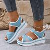 Summer New Women's Fish Mouth Cross Sandals Breathable Sports Style Foreign Trade Large Size Women's Shoes Platform Sandals Women