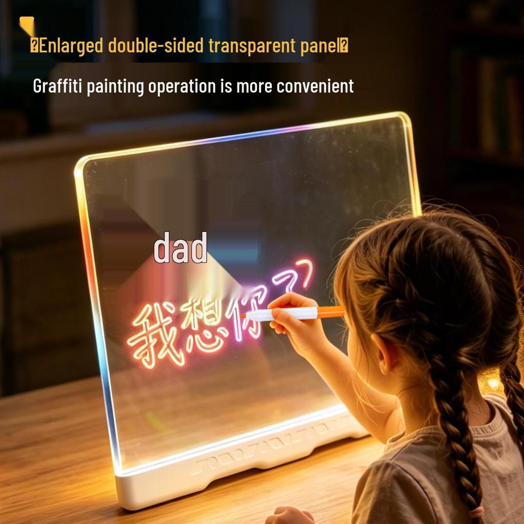 Hand-Painted Erasable Luminous Acrylic Message Board - Anti-Scratch Advertising Display