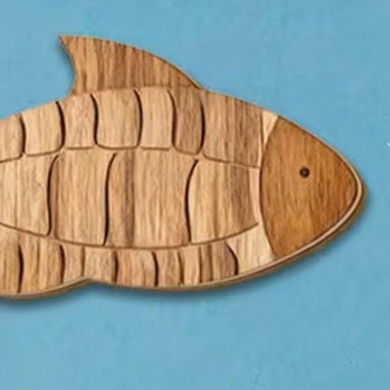 3Pcs/Set Bathroom Fish Wall Decoration, Rustic Wooden Fish Wall Art Sculpture, Nautical Wall Hanging Ornament for Beach Lake House