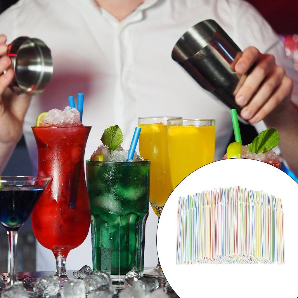 100 шт. одноразовые пластиковые гибкие трубочки для питья, большое количество, 6 мм, инструменты для напитков, офис, школа, кафе, ресторан