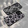 Черный кружевной принт Чехол для телефона Для iPhone 17,16,15,14,13,12,11 Plus,Pro Max,XS,Разноцветный Серебристо-черный Чехол