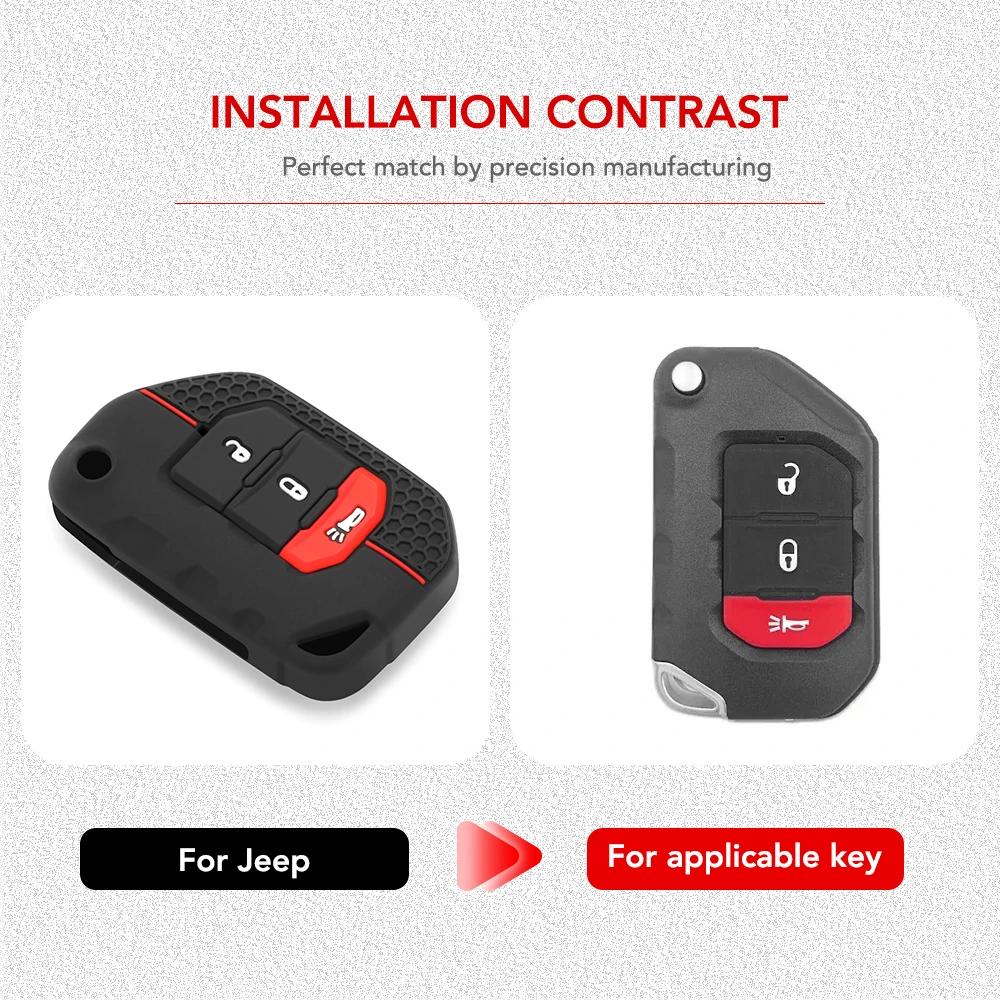 Силиконовый чехол для дистанционного смарт-ключа автомобиля для Jeep Wrangler Renegade Compass Grand Cherokee JL JLU защитный чехол для ключа