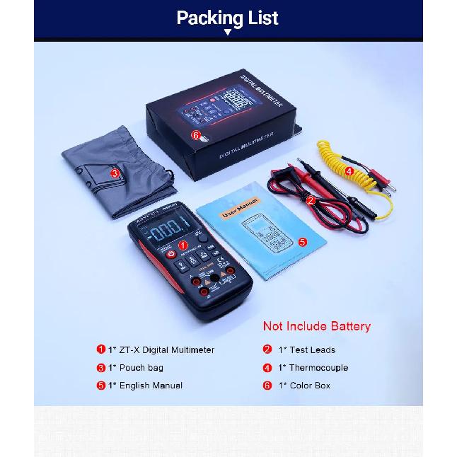 ZOYI ZT-X Digital Multimeter with NCV HOLD Tester Tool Professional Tester machine LCD backlight display Temperature AC DC meter