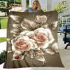 Фланелевое одеяло с принтом роз Мягкое Теплое Всесезонное Одеяло Диван Спальня Офисное Одеяло