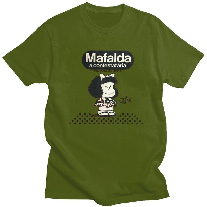 Custom Cool Quino Comic Cartoon Mafalda T Shirt Unisex Short Sleeves 100% Cotton T-shirt Casual Tee Tops Fashion Tshirts