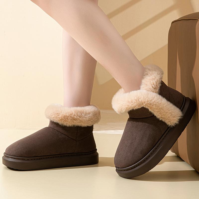 Lucyever Winter Thick Plush Pink Ankle Boots Women 2024 Faux Fur Platform Snow Boots Woman Non Slip Warm Cotton Padded Shoes