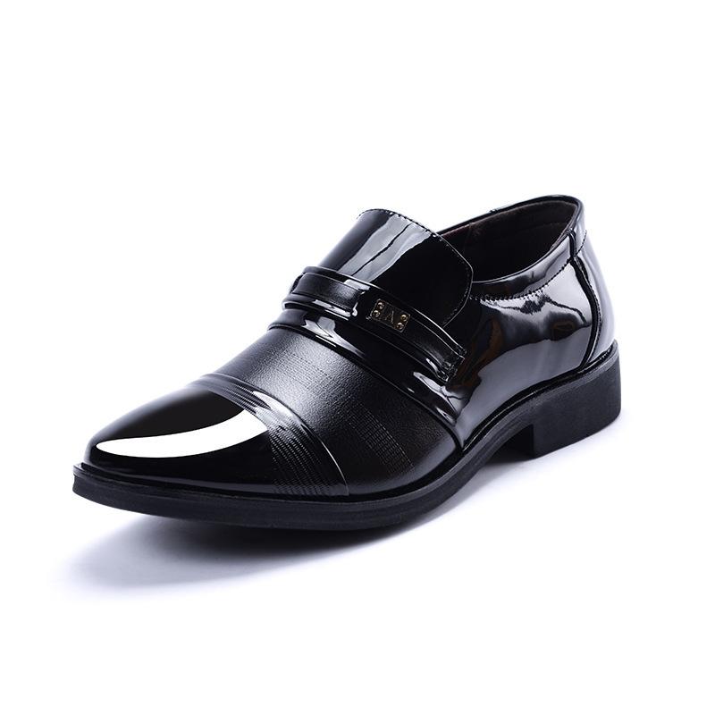 2024 Height Increasing Men Leather Business Shoes Patent Leather Trendy British Dress Suits Hidden Heeled Party Oxfords