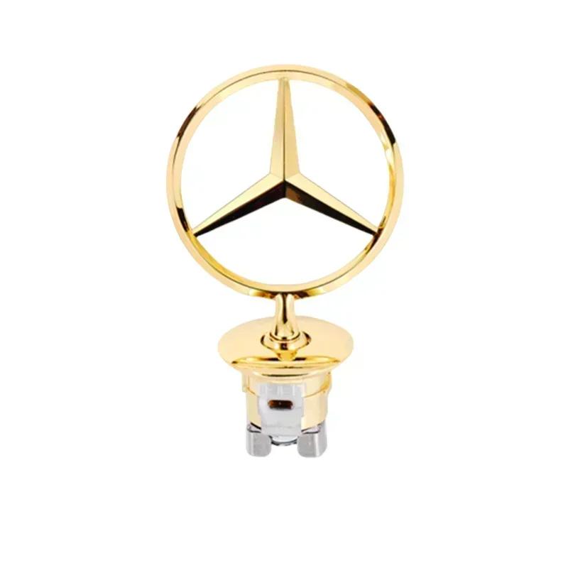 BAK1 3D Front Bonnet Hood Emblem Metal Badge for Mercedes Benz W204 W205 W202 W203 W208 W210 W220 GLA CLA GLC GLK GLE Car Accessories