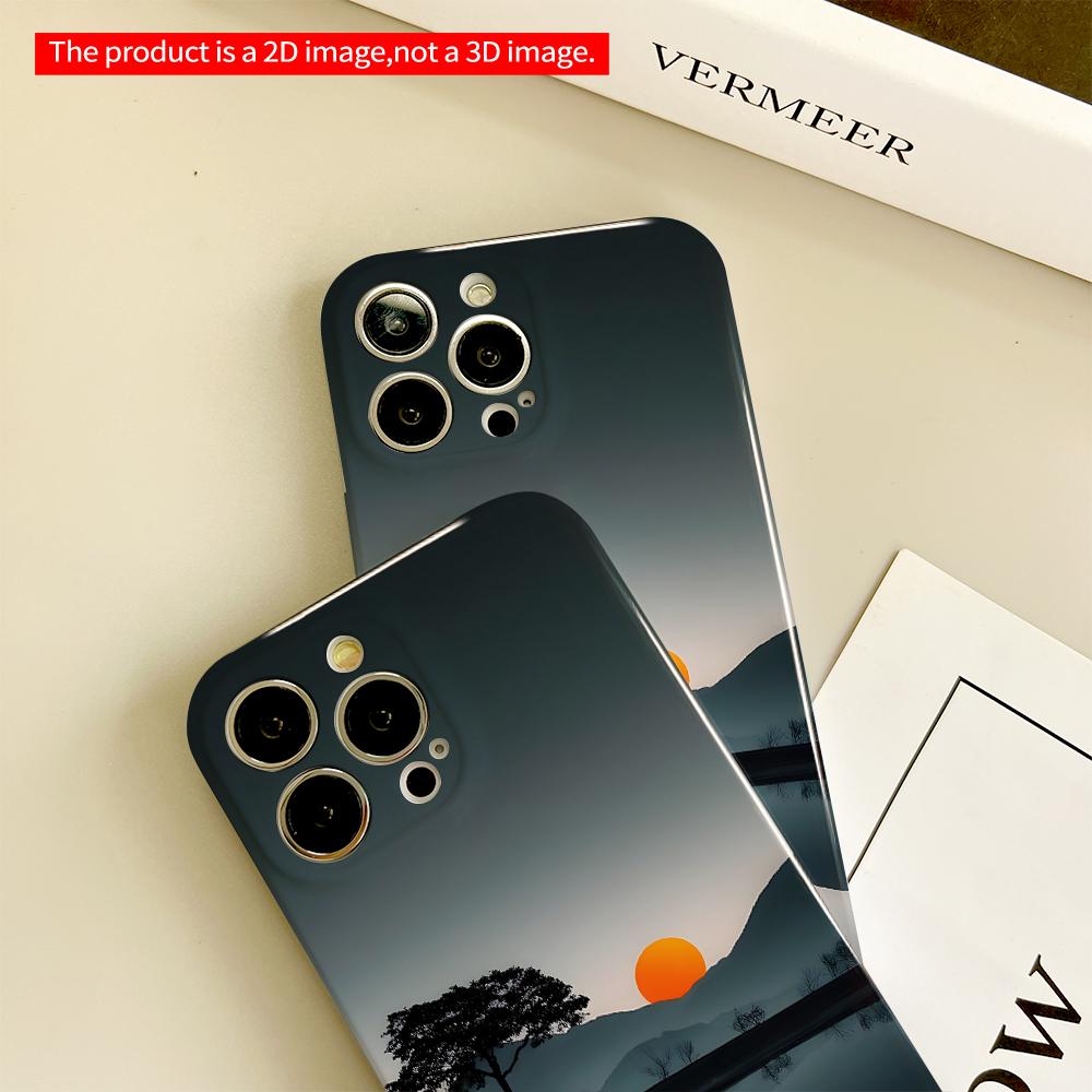 Silhouette Tree Sunset Reflection iPhone Case All inclusive film hard phone case, compatible with iPhone 18 Pro Max 17 16 15 14 13 12 11