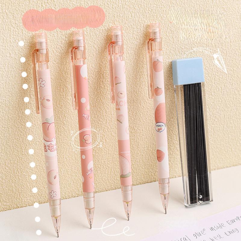 Цветной механический карандаш с милым розовым узором для письма студентам, канцелярские товары, креативный подарок, школьные принадлежности