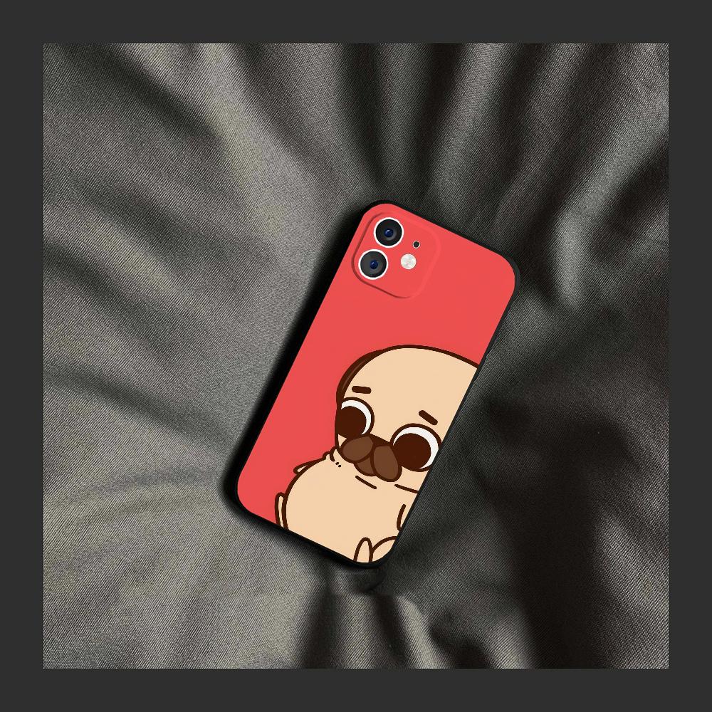 Чехол для телефона P-Puglie Dog Pug силиконовый мягкий для iPhone 16 15 14 13 12 11 Plus Pro Max Plus