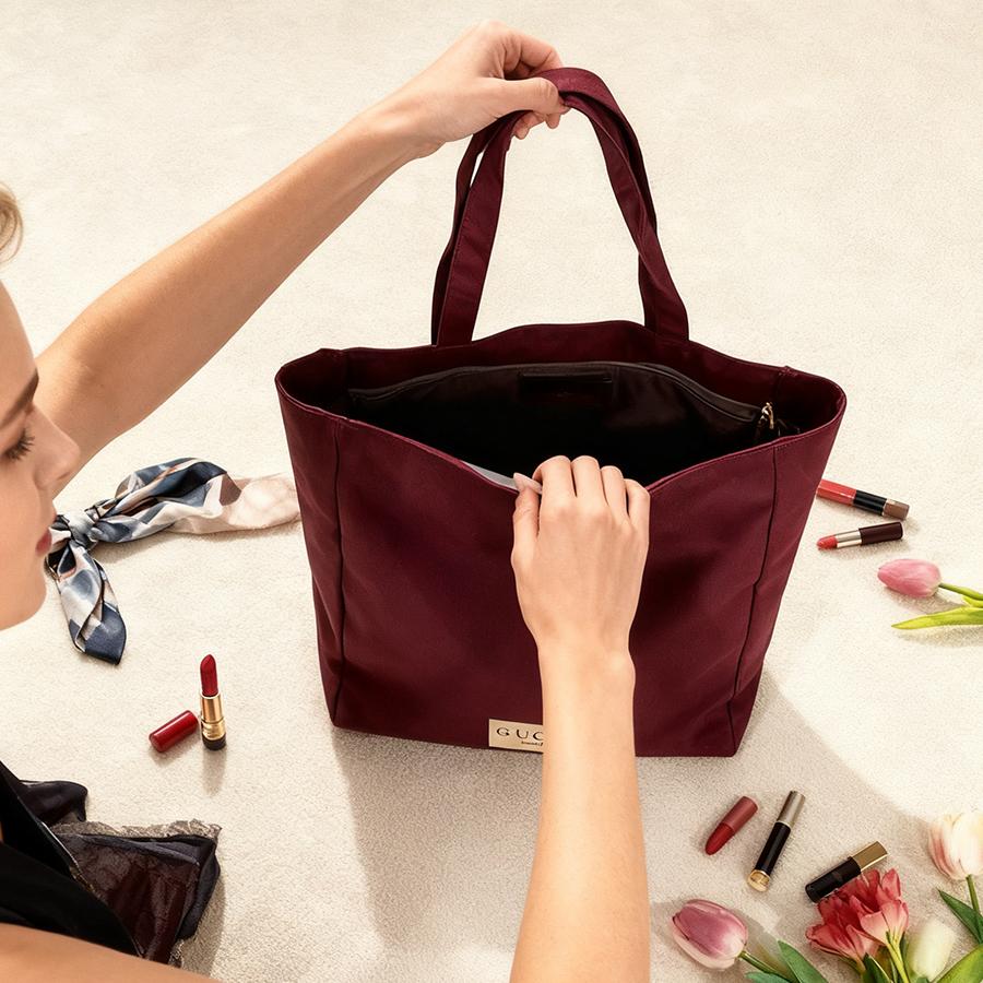 Gucci Женская холщовая сумка из хлопчатобумажной ткани, подходит для покупок, поездок на работу, экологичная и складная